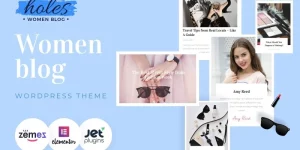 Attract women’s attention all over the world to your blog using a bright Holes theme. You will be able to present interesting and relevant information on different topics on the pre-designed pages