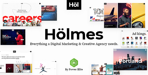 Elevate your digital agency's online presence with the Holmes Digital Agency Theme. Achieve a professional edge with sleek design