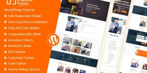 Home Repair Service WordPress Theme is a polished and fully responsive WordPress theme to cater to the needs of people dealing in Home repair and maintenance services. It can be significantly be used by individuals or businesses offering services in the field of Doors- Windows fitting  replacement