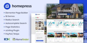 Create stunning real estate websites effortlessly with HomePress. Feature-packed  flexible—ideal for developers  enthusiasts.