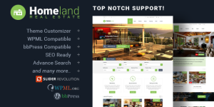 Create a stunning real estate website with Homeland - Responsive Real Estate WordPress Theme. Available now at Bevaultx. Elevate your site today!