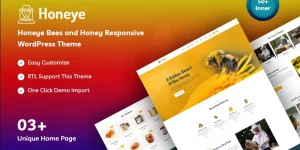 Honeye is a bee and honey responsive WordPress theme. You can create websites with anything of a new design