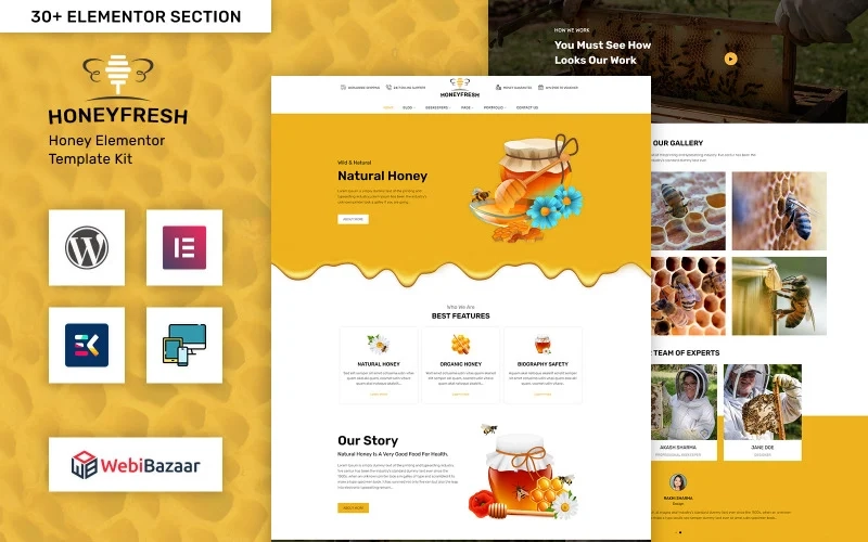 The Honeyfresh theme looks simply delicious and sweet as honey. Its contemporary design with torn honeycomb effect and its creative concept will help to grow the business to have a certain modern flair. It comes with a pre-made homepage