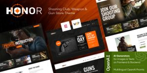 Discover the Honor theme for shooting clubs  weapon stores. Leverage stunning design  powerful features with Bevaultx. Subscribe now!