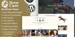 Horses Care is a pleasant and lightweight WordPress theme for websites about horses