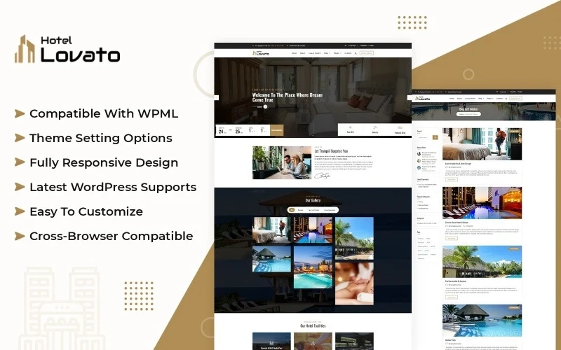 Hotel Lovato WordPress Themes - A clean