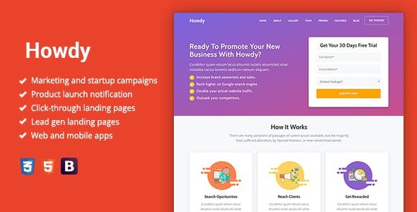 Boost your site’s conversions with Howdy Multipurpose Landing Page WordPress Theme. Get it and more premium themes at Bevaultx. Subscribe now!