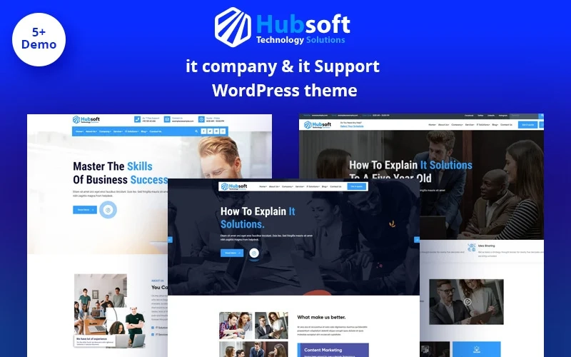 Hubsoft - IT Solutions  IT Support Elementor WordPress Theme