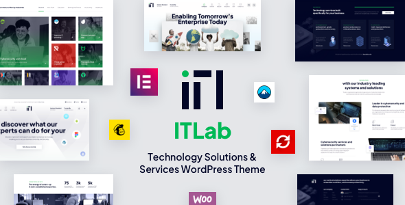 ITLab – Technology Solutions  Services WordPress Theme Easy Installation  Setup Responsive theme Retina Ready Powerfull Page Options Elementor Drag  Drop Page Builder Premium Slider Revolution WooCommerce Integration Contact Form 7 Support Unlimited Sidebars Unlimited Color Custom Widget Custom Background Handy Documents Free Lifetime Updates Advanced Meta Options…