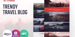 It has never been so easy to share your impressions of trips and journeys from all around the world as right now with the travel blog website template. This kind of template is ideal for a single traveler