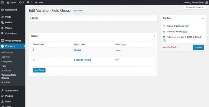 WooCommerce Custom Fields for Variations allows you to display and organize additional variation data to your customers.