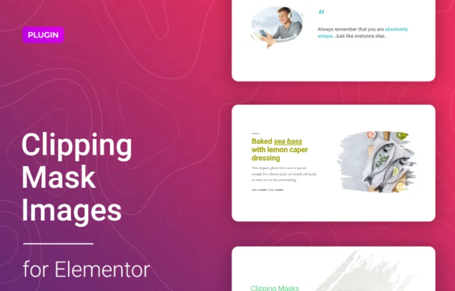 Give your images a new shape using the Clipping Mask for Elementor. With this simple and fun Elementor widget