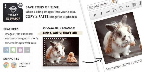 Streamline your WordPress image uploads with Image Elevator! Effortlessly paste images from your clipboard