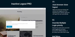 With PRO bundle comes additional features and benefits to more secure browsing. Auto browser close logout When you close your browser tab without even logging out of the WordPress site. Inactive Logout Pro will logout the user automatically after 2 minutes of tab close duration. Override Multiple Login priority Choose…