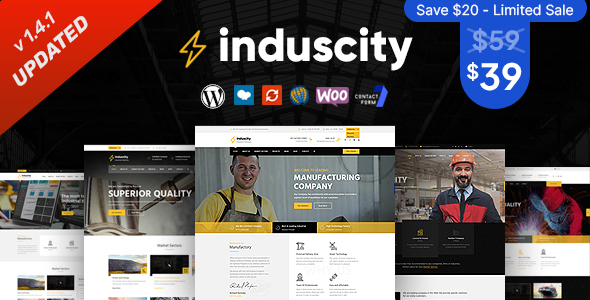 Induscity is the best WordPress Theme specifically made for some sectors like industry