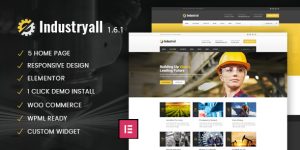 Industryall WordPresss theme specifically designed for all types of Small Factory Company