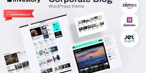 Discover this astonishing and full of useful plugins Corporate Blog theme for your efficient work! Investory will perfectly suit your blog dedicated to finance