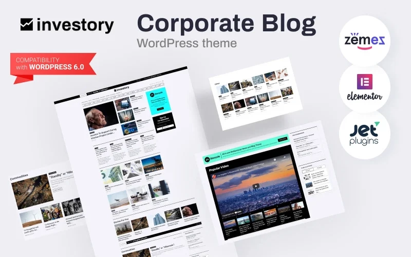 Discover this astonishing and full of useful plugins Corporate Blog theme for your efficient work! Investory will perfectly suit your blog dedicated to finance