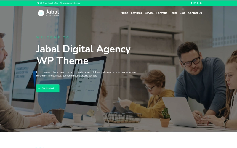 Jabal is a Digital Agency One Page WordPress Theme