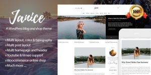 Janice - A Responsive WordPress Blog and Shop Theme If you’re on the lookout for a theme that's both versatile and elegant