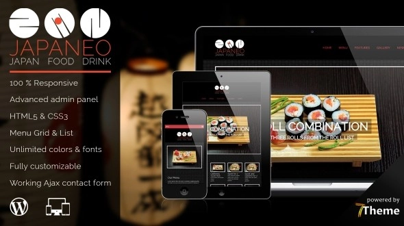 Japaneo is a beautiful WordPress Japanese restaurant theme. You can use it for a restaurant