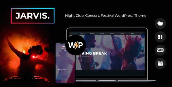 Discover the Jarvis Night Club Concert Festival WP Theme! Perfect for night clubs  concerts