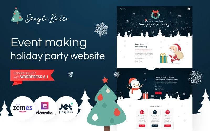 What can be a better gift for any holiday that happy people smiling and feeling joy and pleasure? Only the holiday party website theme