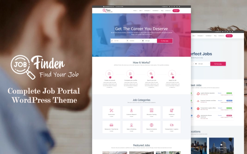 Jobfinder – Job Board WordPress Theme is a complete Job Board WordPress theme that allows you to create a useful and easy to use job listings website. It is designed for job websites requiring a job board. Jobfinder also allows you to create a complete and fully responsive WordPress job…