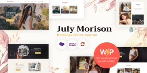 Showcase your stunning event photography with July Morison. Easy customization