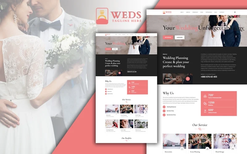 Weds Wedding Planning WordPress Theme is packed with 12 pages which are Compatible on Firefox