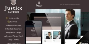 Justice is a premium responsive WordPress theme created especially for law companies