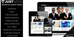 Justness is a premium responsive WordPress theme created especially for law companies