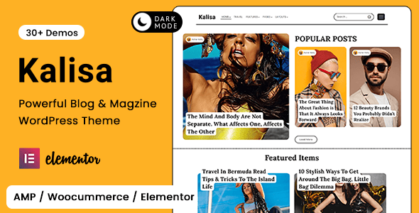 Kalisa is an absolutely stylish  attractive Personal Blog WordPress Theme. It is crafted for an aesthetic lifestyle magazine