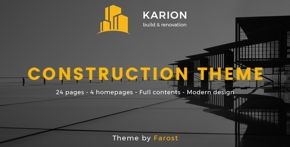 Karion is a Construction WordPress Theme created for construction companies