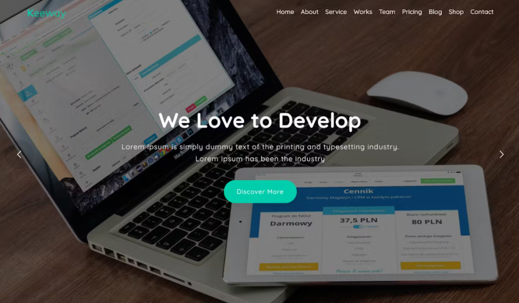 Discover Keeway - a premium one-page WordPress theme designed for digital agencies. With its sleek design