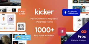 Transform your site with Kicker Multipurpose Blog Magazine WordPress Theme. SEO optimized