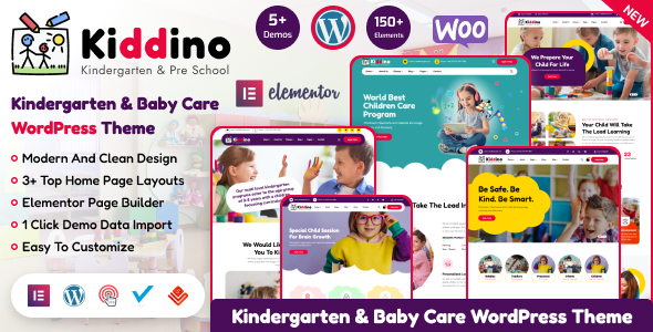 Welcome to Kiddino babysitting and kindergarten theme of your dreams! This theme has been carefully designed and includes numerous homepage demos and inner page layouts so you can showcase every aspect of your daycare business. It is fully compatible with WooCommerce