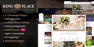 Transform your hotel's website with KingPlace: a luxury WordPress theme featuring elegant design