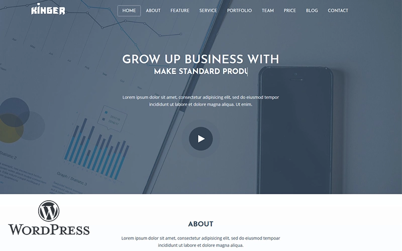 Kinger - Personal/Portfolio/Landing WordPress Theme. you can use this Template to show your personal business service