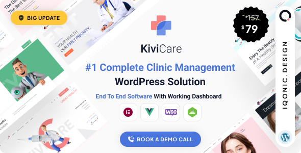 Kivicare is a 1st of kind theme with a fully functional clinic management solution built into it. You get a complete Appointment booking engine