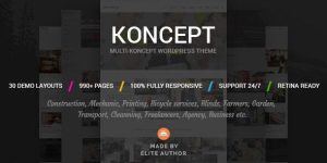 Koncept – is clean and retina ready Wordpress multi-concept theme. It is great