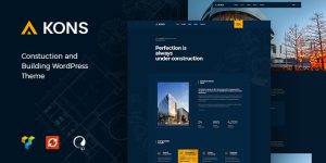 Kons is evaluated an unique  trendy WordPress theme for Construction  Building company. Kons will make your work look more impressive and attractive to viewers. With this template you can use it for a lot of website such as construction companies