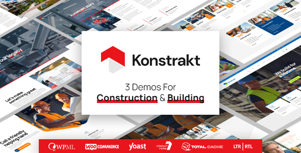 Konstrakt is a clean and modern WordPress theme for construction companies