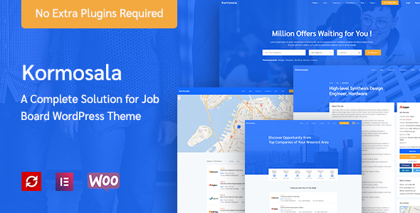 Kormosala – Job Board WordPress theme is a complete Job Board WordPress theme that allows you to create a useful and easy to use job listings website . Using Kormosala theme