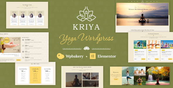 Kriya is a Yoga and Spiritual Wellness WordPress theme. Create websites for Yoga trainer