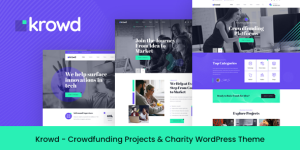 Krowd is a clean professional WordPress theme which fits for all kind of crowdfunding