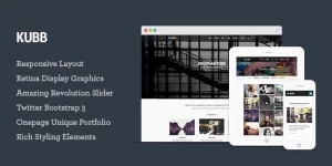 Kubb is a flat and responsive WordPress Theme with a clean and professional design which will be a great solution for your business