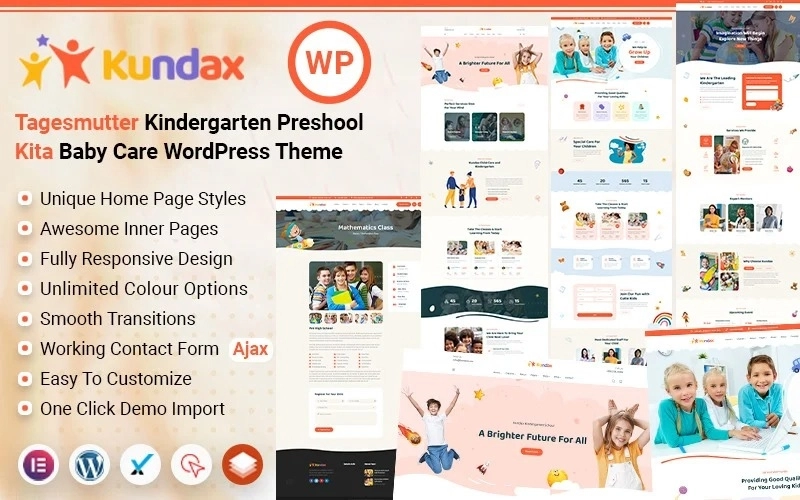 Kundax is a visually creatie and attractiveTheme and has a strong focus on dealing with children or are related to children and growing activities. Kundax is a premium WordPress theme. It's retina-ready