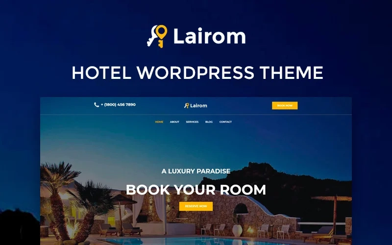 Present your hotel business in the most attractive way using Lairom theme. You will inform visitors about your hotel