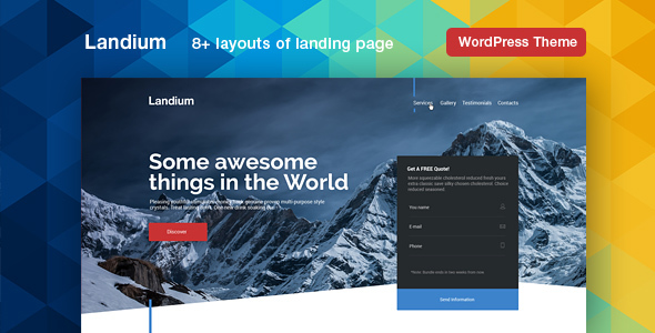 Landium WordPress App landing page theme work is great structured so you can easily move any blocks